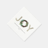 CHIC HOLLY BERRY GREEN SILVER JOY WREATH CHRISTMAS SERVIETTE (Ecke)
