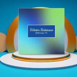 Chic holografisch blau grün Türkis mit Rahmen Quadratische Visitenkarte