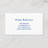 Chic holografisch blau grün Türkis mit Rahmen Visitenkarte (Rückseite)