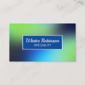 Chic holografisch blau grün Türkis mit Rahmen Visitenkarte (Vorderseite)