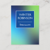 Chic holografisch blau grün türkis vertikal visitenkarte (Vorderseite)