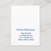 Chic holografisch blau grün türkis vertikal visitenkarte (Rückseite)