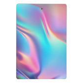 Chic holografisches Einhorn-Tropf-Glitzer-Monogram Mini Klemmbrett (Rückseite)