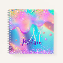 Chic holografisches Einhorn-Tropf-Glitzer-Monogram