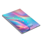 Chic holografisches Einhornsternmonogramm Notizblock (Rechte Seite)