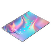 Chic holografisches Einhornsternmonogramm Notizblock (Linke Seite)