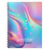 Chic holografisches Einhornsternmonogramm Notizblock (Vorderseite)