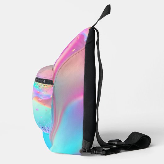 Chic holografisches Tropfen Glitzer Monogramm Crossbody Bag (Rechts)