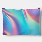 Chic holografisches Tropfen Glitzer Monogramm Zubehörtasche (Rückseite)