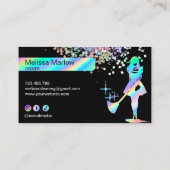 Chic Holograph Glitzer Haushaltshilfe Reinigung Ha Visitenkarte (Rückseite)