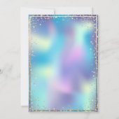 Chic Holographic Gold Tiara, Diamonds Quinceañera Einladung (Rückseite)