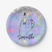 Chic Holographic Junggeselinnen-Abschied | BRAUTPA Pappteller (Vorderseite)