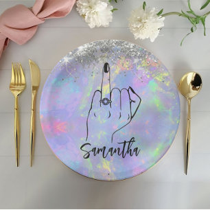 Chic Holographic Junggeselinnen-Abschied   BRAUTPA Pappteller