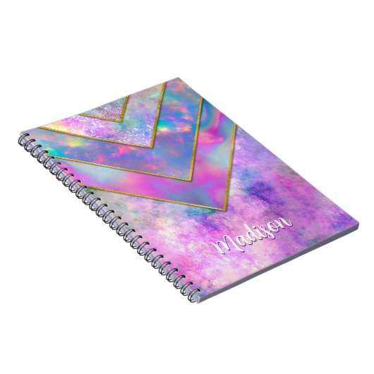 Chic holographic mädchenhaft rosa Sketchbook Notizblock (Rechte Seite)