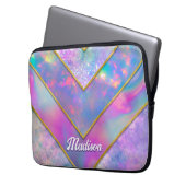 Chic holographic mädchenhaft stilvoll pink laptopschutzhülle (Vorderseite Links)