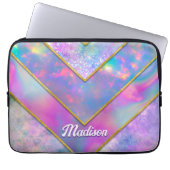 Chic holographic mädchenhaft stilvoll pink laptopschutzhülle (Vorderseite)
