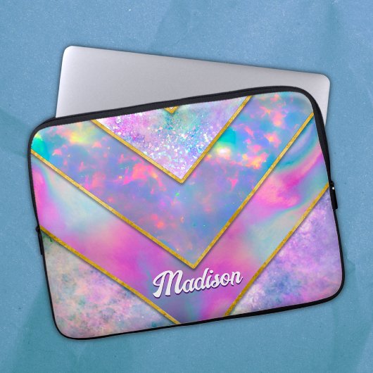 Chic holographic mädchenhaft stilvoll pink laptopschutzhülle