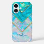 Chic holographic mädchenhaft stylish blau Case-Mate iPhone hülle (Rückseite)
