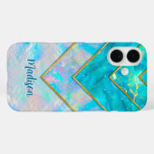 Chic holographic mädchenhaft stylish blau Case-Mate iPhone hülle (Rückseite (Horizontal))