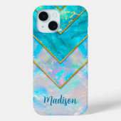 Chic holographic mädchenhaft stylish blau Case-Mate iPhone hülle (Rückseite)