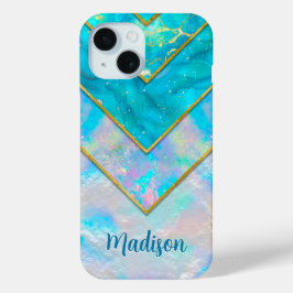 Chic holographic mädchenhaft stylish blau Case-Mate iPhone hülle