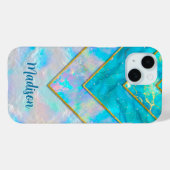 Chic holographic mädchenhaft stylish blau Case-Mate iPhone hülle (Rückseite (Horizontal))