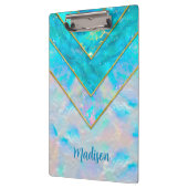 Chic holographic mädchenhaft stylish blue sketchbo klemmbrett (Links)