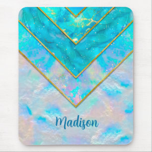 Chic holographic mädchenhaft stylish blue sketchbo mousepad