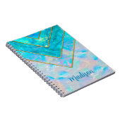 Chic holographic mädchenhaft stylish blue sketchbo notizblock (Rechte Seite)