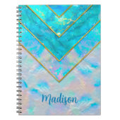 Chic holographic mädchenhaft stylish blue sketchbo notizblock (Vorderseite)