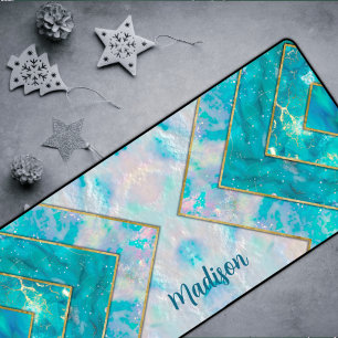 Chic holographic mädchenhaft stylish blue sketchbo schreibtischunterlage