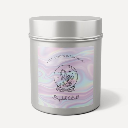 Chic Holographic Magic Intention Candles Label Quadratischer Aufkleber