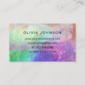 Chic Holographic Opal Stone Business Card Visitenkarte (Rückseite)