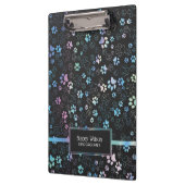 Chic Holographic Paw Print Pattern Klemmbrett (Links)
