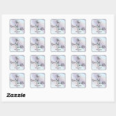 Chic Holographic Pearl Background Your Logo Candle Quadratischer Aufkleber (Blatt)