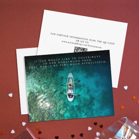 Chic Honeymoon Fund Spenden QR Code Begleitkarte