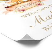 Chic Hot Air Ballon Baby Dusche Tiere Willkommen Poster (Ecke)