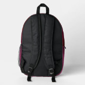 Chic hot pink black black drippings Glitzer monogr Bedruckter Rucksack (Rückseite)