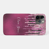 Chic hot pink black black drippings Glitzer monogr Case-Mate iPhone Hülle (Rückseite (Horizontal))