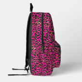 Chic Hot Pink & Black Leopard Print Mit Monogramm Bedruckter Rucksack (Links)