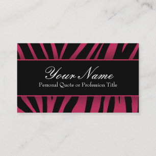 Chic Hot Pink & Black Zebra Stripes Business Cards Visitenkarte