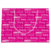 Chic Hot Pink Girls Birthday Personalized Name Große Geschenktüte (Vorderseite)