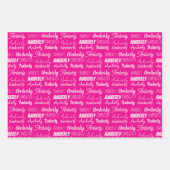Chic Hot Pink Girls Geburtstag Personalisiert Geschenkpapier Set (Vorderseite)