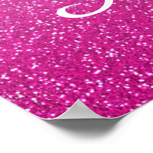 Chic Hot Pink Glitzer New Years Party Willkommen Poster (Ecke)