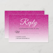 Chic Hot Pink Glitzer Ombre UAWG Einladung (Vorne/Hinten)