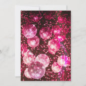Chic Hot Pink Glitzer Retro Disco Ball Wedding Einladung (Vorderseite)