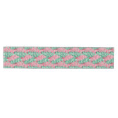 Chic hot pink green preppy Christmas table runner Mittelgroßer Tischläufer (Horizontal)
