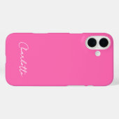 Chic Hot Pink Individuelle Name Script Case-Mate iPhone Hülle (Rückseite (Horizontal))