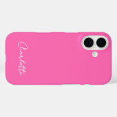 Chic Hot Pink Individuelle Name Script Case-Mate iPhone Hülle (Rückseite (Horizontal))