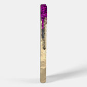 Chic hot pink lila Glitzer Gold Tropfen Monogramm Case-Mate iPhone Hülle (Rückseite / Rechts)